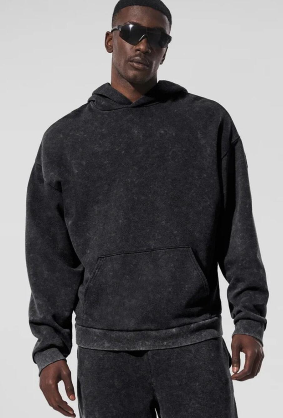ALO Chill Vintage Black Wash Hoodie    Size: L